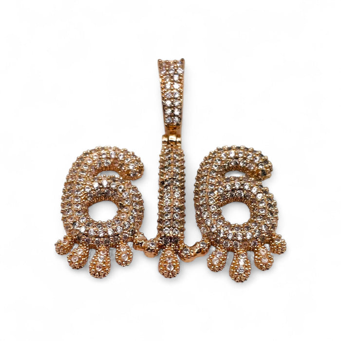 616 Drip Pendant - Rose Gold w/ CZ Diamonds