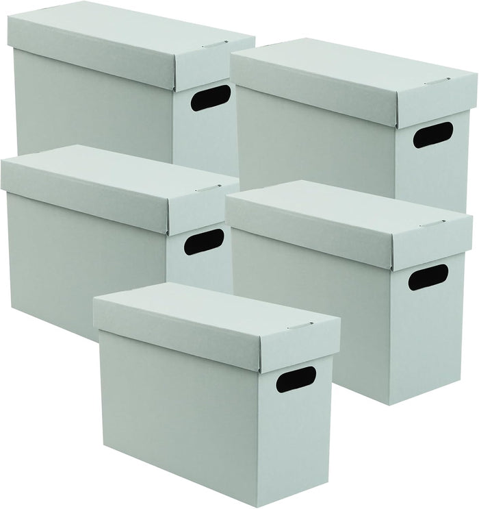 6x15x10 inches Archival Storage Cartons (5 Pack) Blue Gray