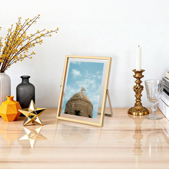 6x8 Floating Frame Displays Any Size Photo up to 6 by 8 Gold (24 Pcs Per Box)