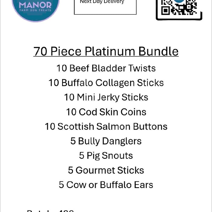70 Piece Platinum Dog Treat Bundle