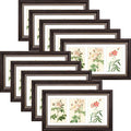 7x14 Collage Picture Frame with White Mat for Three 4x6 Photos Brown and Ornate Gold Color (10 Pcs per Box)