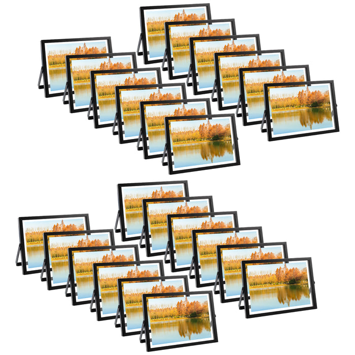 7x5 Floating Frame Displays Any Size Photo up to 7 by 5 Black (24 Pcs Per Box)