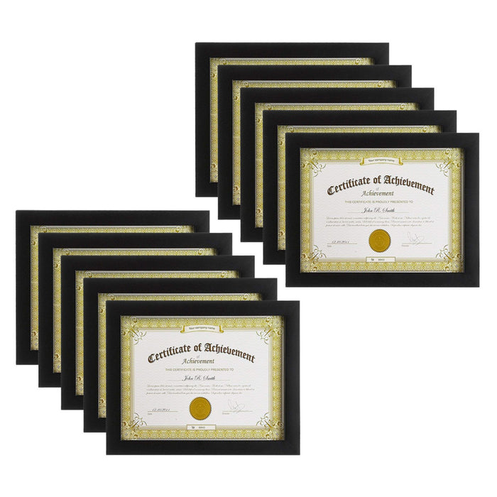 8.5x11 Diploma Frame for 8.5x11 Picture Black Wood (10 Pcs per Box)