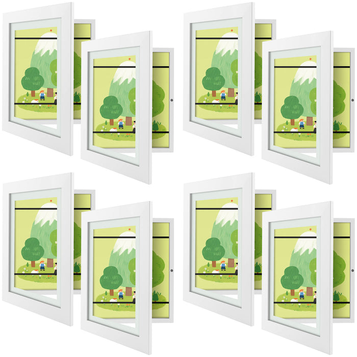 8.5x11 kids art frames with Tempered Glass White (8 Pcs Per Box)