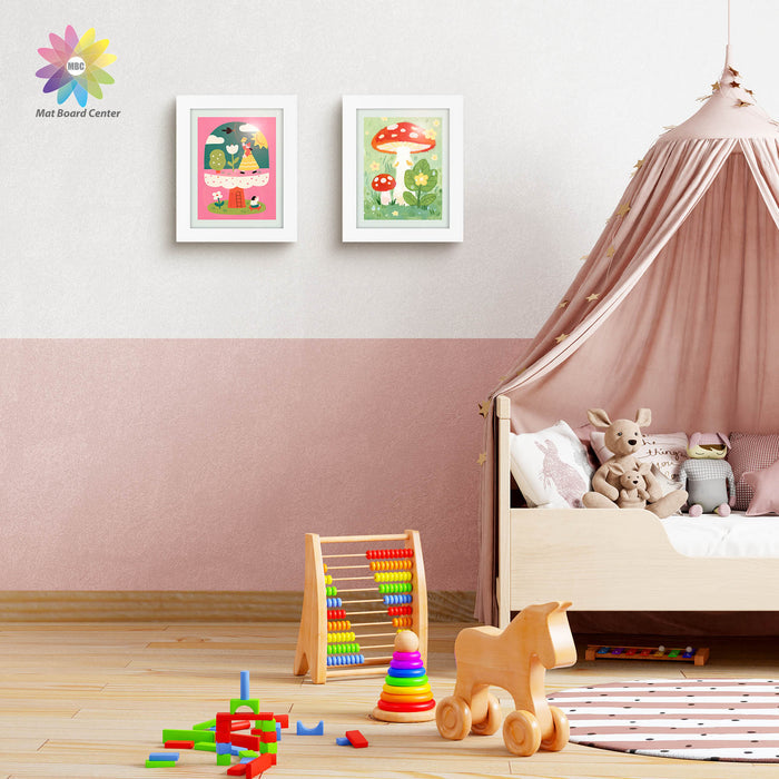 8.5x11 kids art frames with Tempered Glass White (8 Pcs Per Box)