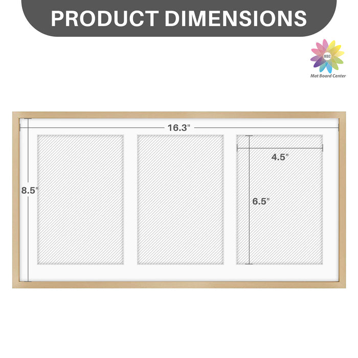 8.5x16.3 Collage Picture Frame for Three 5x7 Photos (6 Pcs Per Box)