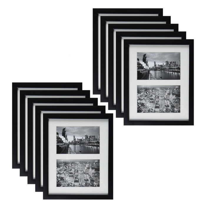 8x10 Collage Picture Frames for Two 4x6 Picture Wood Frames (10 Pcs per Box) Black