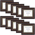 8x10 Diploma Frame for 6x8 with Double Mat and Real Glass Black Gold & Burgundy (10 Pcs per Box) Navy Blue over Gold Mat