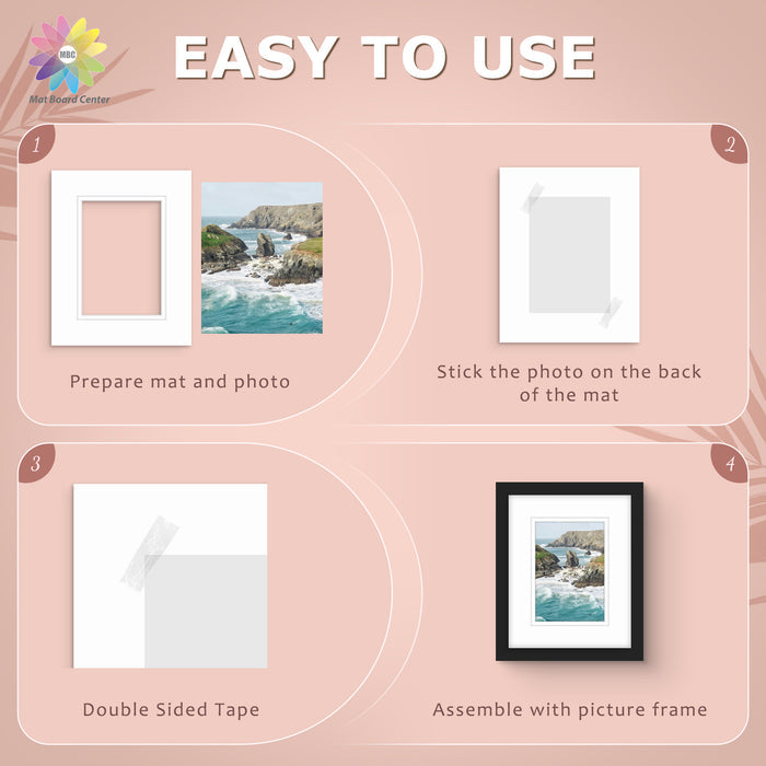 8x10 Double Mat For 5x7 Photos - Pack of 100