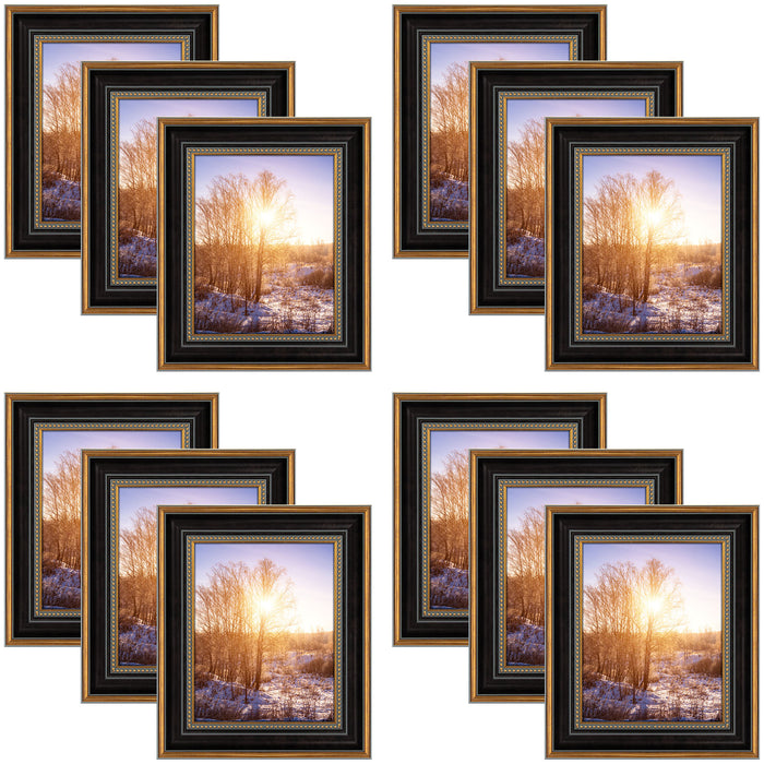 8x10 Ornate Picture Frame Black and Ornate Gold Color (12 Pcs per Box)