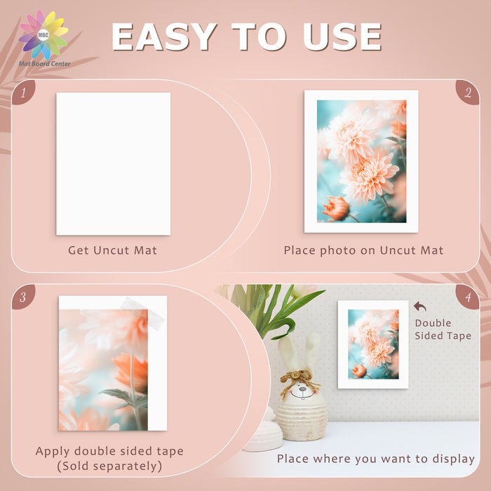 8x10 Uncut Mat Boards - Pack of 50