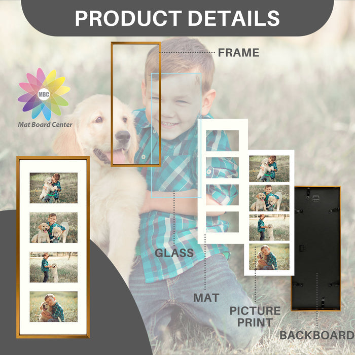 8x20 Aluminum Collage Picture Frame for Four 4x6 Photos Bronze (6 Pcs Per Box)