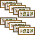 8x20 Collage Picture Frame Displays Four 4x6 Pictures Antique Gold Color (10 Pcs per Box)