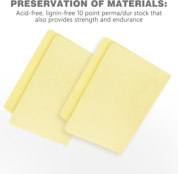 9.5x11.75 Inches Lineco Archival Letter Size File Folders Lignin-Free Light Tan 10 Pt