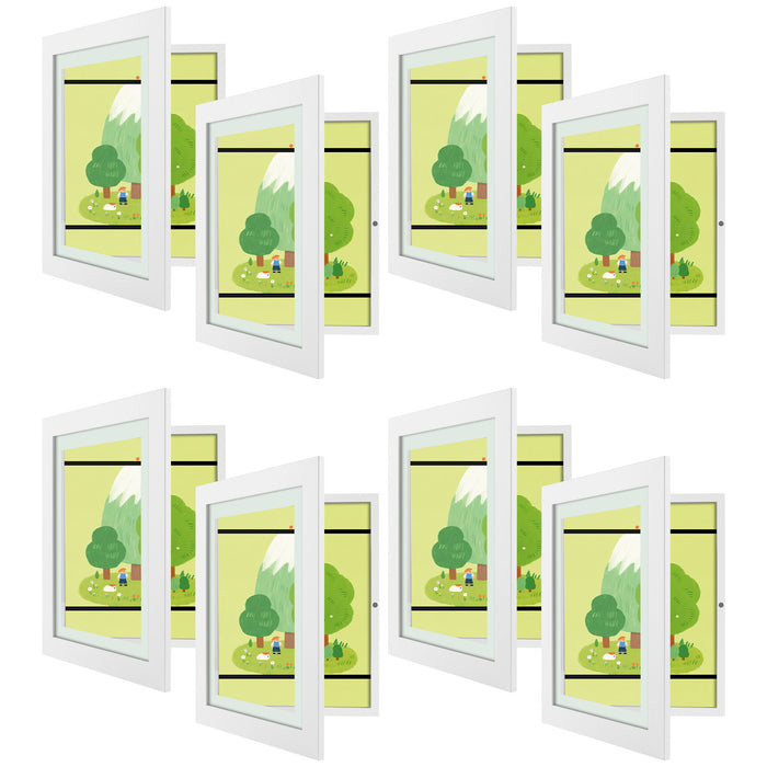 9x12 Kids art frames with Tempered Glass White color (8 Pcs Per Box)