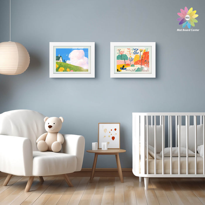 9x12 Kids art frames with Tempered Glass White color (8 Pcs Per Box)