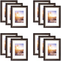 9x12 Ornate Picture Frame with White Mat for 6x8 Photo Brown and Ornate Gold Color (12 Pcs per Box)