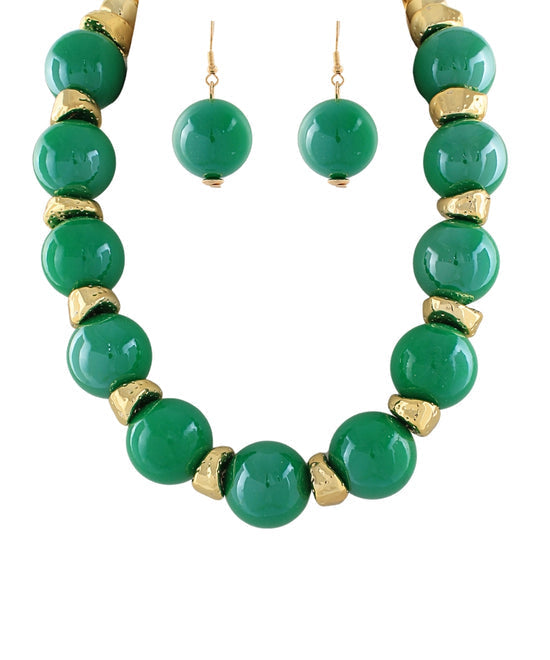 Acrylic Ball Necklace Set