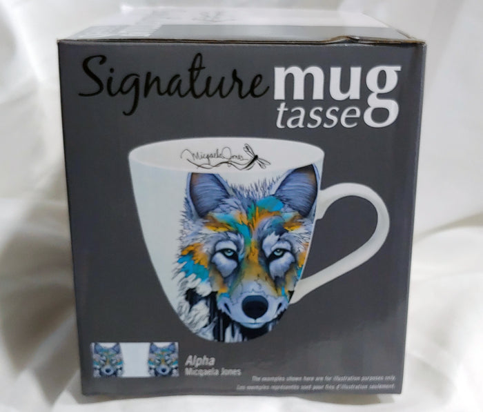 Alpha indigenous art mug by Micqaela Jones Canada