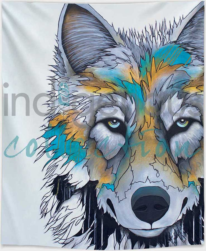 Alpha indigenous art blanket by Micqaela Jones Canada
