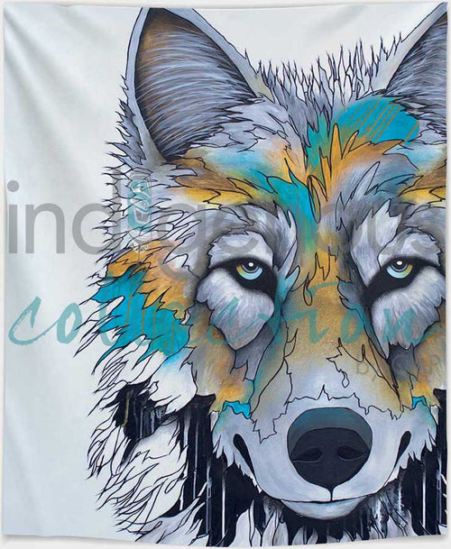 Alpha indigenous art blanket by Micqaela Jones Canada