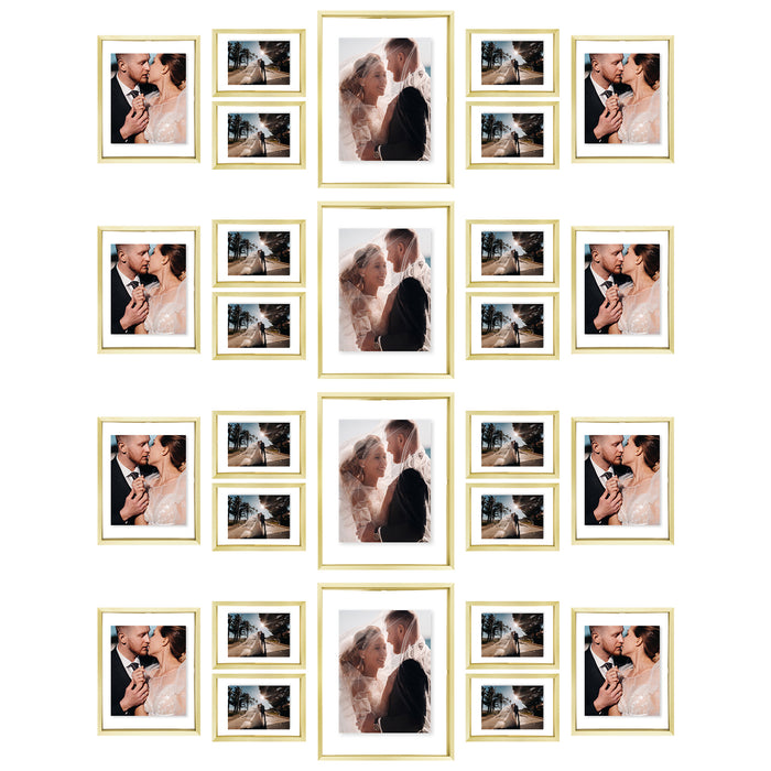 Aluminum Floating Frames Included 5x7, 8x10, and 11x14 (28 Pack) Gold