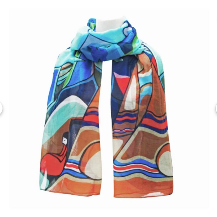 And Some Watched the Sunset indigenous art shawl by Daphne Odjig Canada