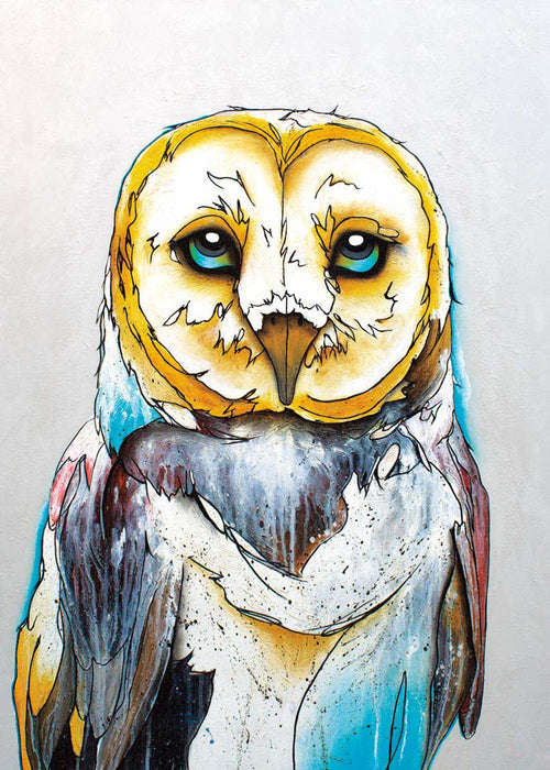 Barn Owl indigenous art gift by Micqaela Jones Canada