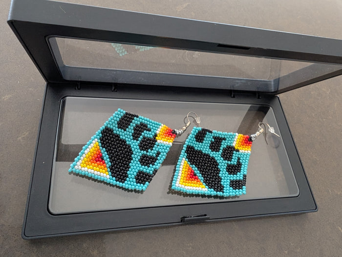 Beaded Bear Paw Earrings