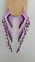 Beaded Cascade Fringe Earrings indigenous art gift by North of Fifty First Nations & Métis Art Boutique Canada