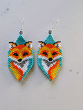 Beaded Fox Earrings indigenous art gift by North of Fifty First Nations & Métis Art Boutique Canada