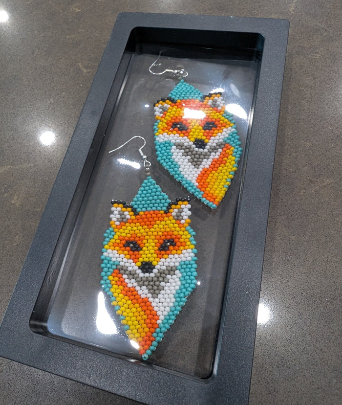 Beaded Fox Earrings