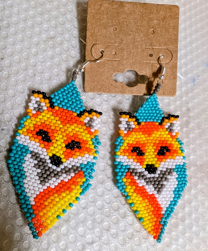 Beaded Fox Earrings