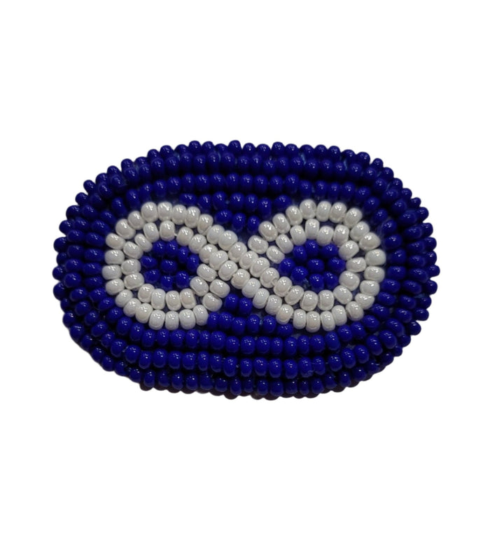 Beaded Metis Flag Pin indigenous art gift by North of Fifty First Nations & Métis Art Boutique Canada