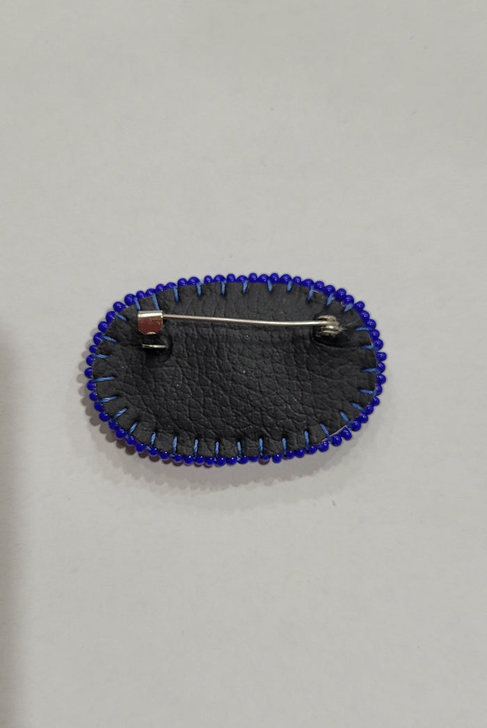 Beaded Metis Flag Pin indigenous art gift by North of Fifty First Nations & Métis Art Boutique Canada