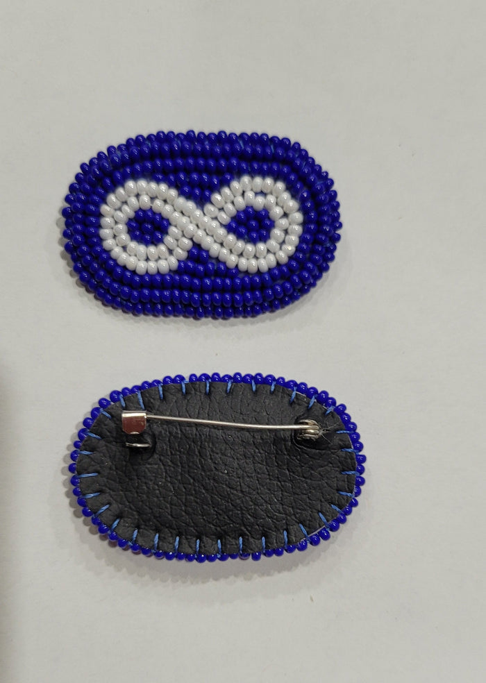 Beaded Metis Flag Pin indigenous art gift by North of Fifty First Nations & Métis Art Boutique Canada