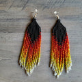 Beaded Ombre Fringe Earrings indigenous art gift by North of Fifty First Nations & Métis Art Boutique Canada