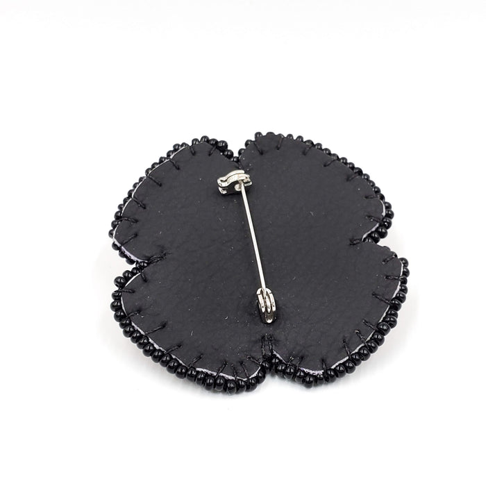 Beaded Poppy Pin indigenous art gift by North of Fifty First Nations & Métis Art Boutique Canada