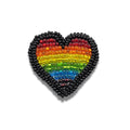 Beaded Pride Heart Pin indigenous art gift by North of Fifty First Nations & Métis Art Boutique Canada