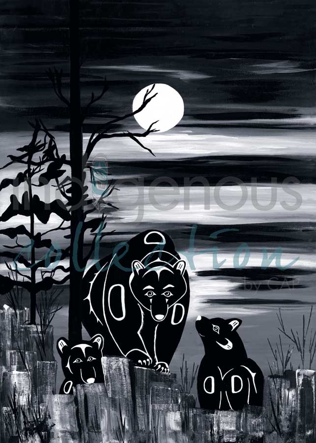 Diane Levesque Bear and Cubs Wall Art | Native Art Canada