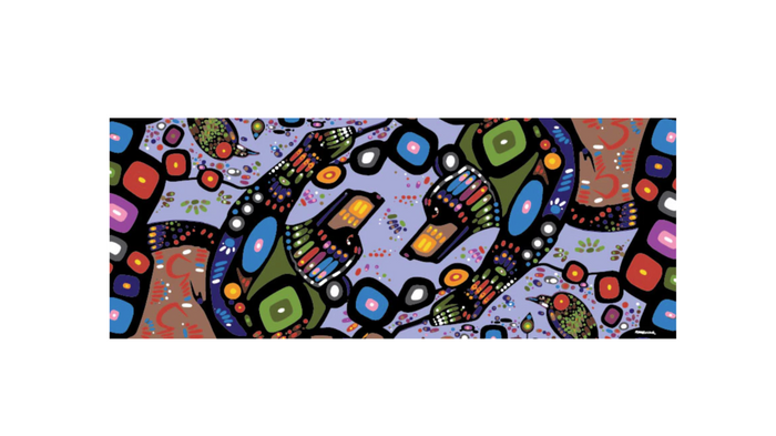 Bear indigenous art shawl by John Rombough Canada