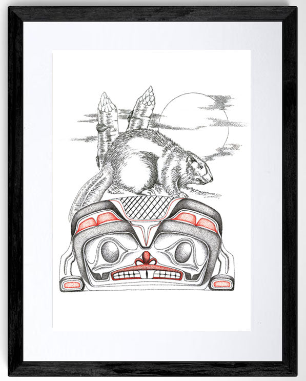 Charles Silverfox Beaver  Making Home Wall Art | Native Art Canada