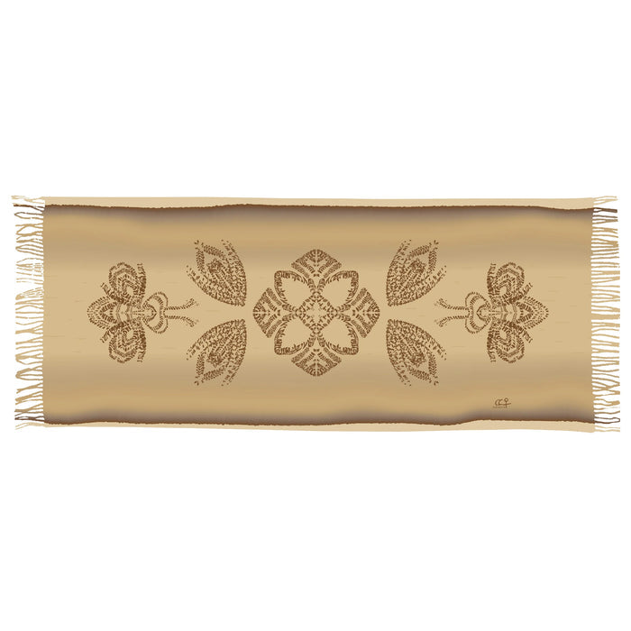 Bee-Lieve indigenous art shawl by Pat Bruderer Canada