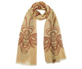Bee-Lieve Eco Scarf design by Cree artist, Pat Bruderer indigenous art shawl by Pat Bruderer Canada