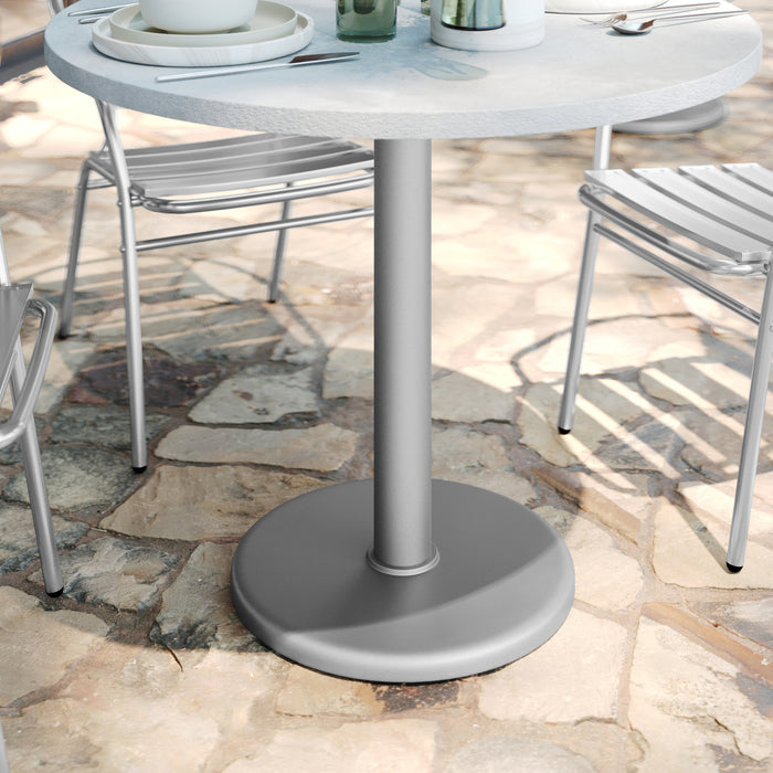 18" RD Silver Base w/ Column