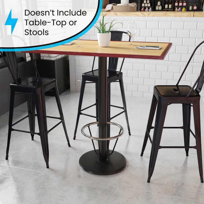 Black 18 RND Bar Height Base