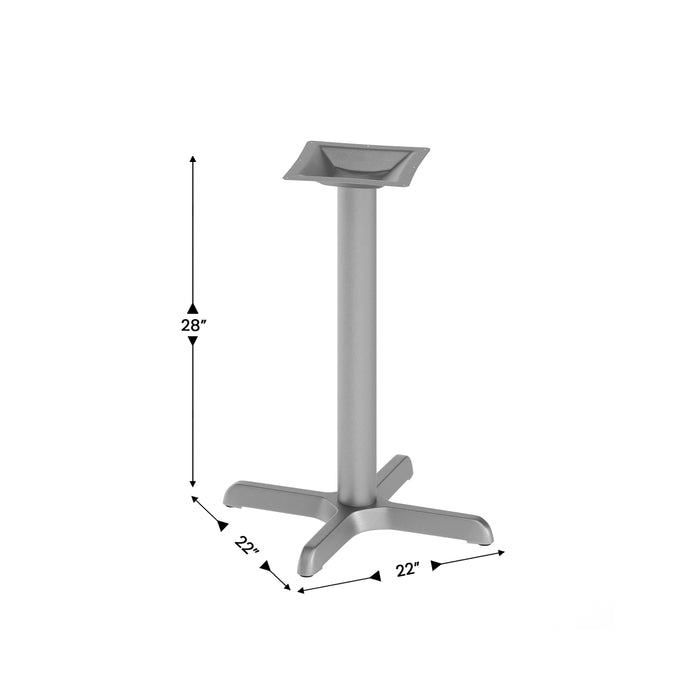 22x22 Silver X-Base w/ Column