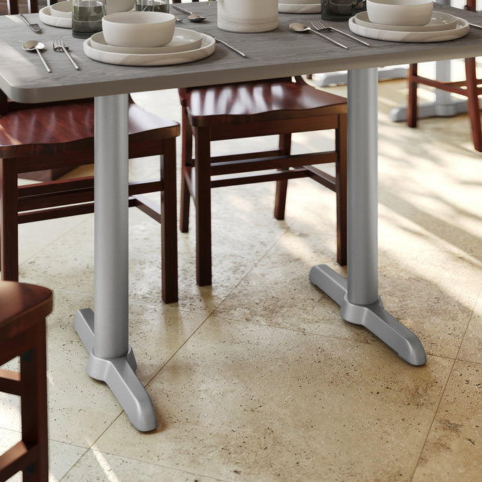 5"x22" Silver T-Base w/ Column