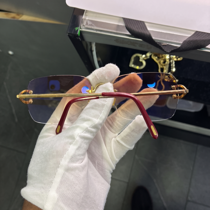 Big C Decor - Gold Wires Sunglasses w/ Hennessy Brown Lenses (Split C)