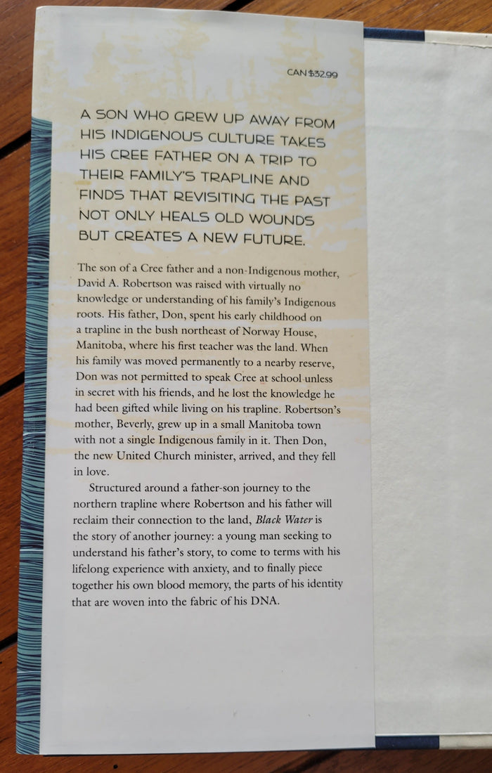 BLACK WATER: Family, Legacy and Blood Memory, a memoir by David A. Robertson indigenous art gift by North of Fifty First Nations & Métis Art Boutique Canada